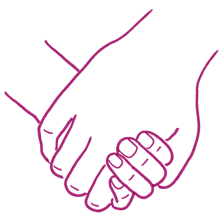 illustration of two holding hands